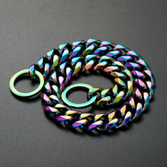 Colorful Cuban Chain Pet Dog Chain Heavy Duty Anti Slip Dog Collar