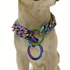 Colorful Cuban Chain Pet Dog Chain Heavy Duty Anti Slip Dog Collar