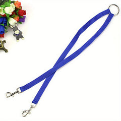 Adjustable Double Belt Dog Leash Nylon Solid Puppy Harness Lead