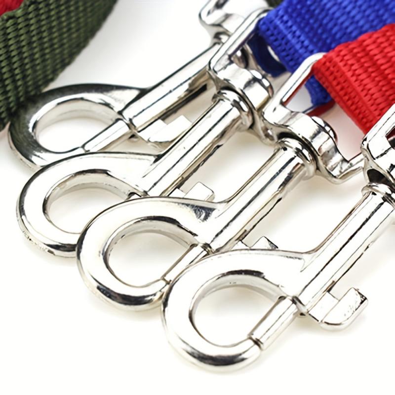 Adjustable Double Belt Dog Leash Nylon Solid Puppy Harness Lead