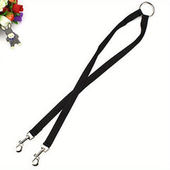 Adjustable Double Belt Dog Leash Nylon Solid Puppy Harness Lead