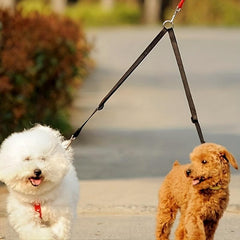 Adjustable Double Belt Dog Leash Nylon Solid Puppy Harness Lead