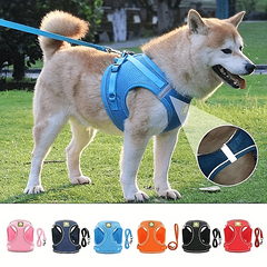 Reflective Dog Harness and Leash Set - No Pull Adjustable Pet Chest Strap