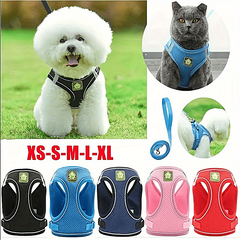 Reflective Dog Harness and Leash Set - No Pull Adjustable Pet Chest Strap