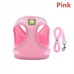 Reflective Dog Harness and Leash Set - No Pull Adjustable Pet Chest Strap