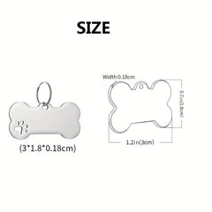 Custom Engraved Dog Bone ID Tag with Phone Number