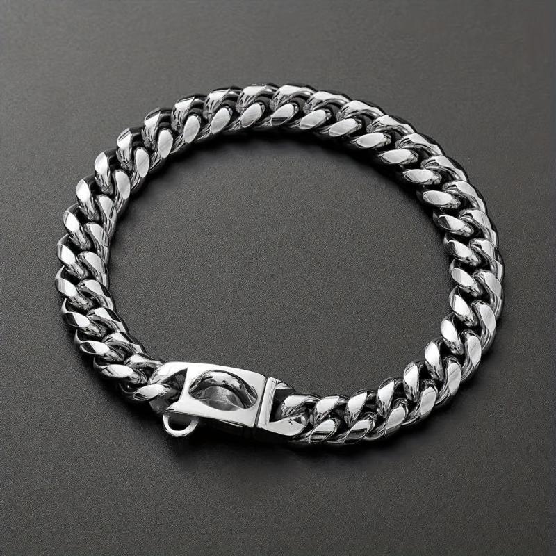 14mm Stainless Steel Dog Collar Waterproof Heavy Duty Silver Cuban Chain