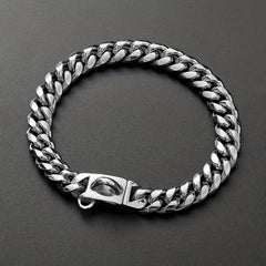 14mm Stainless Steel Dog Collar Waterproof Heavy Duty Silver Cuban Chain