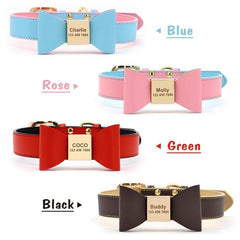 Personalized Bowknot Dog Collar with ID Tag