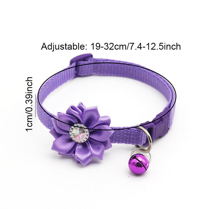 Adjustable Flower Pet Collar with Bells for Dogs