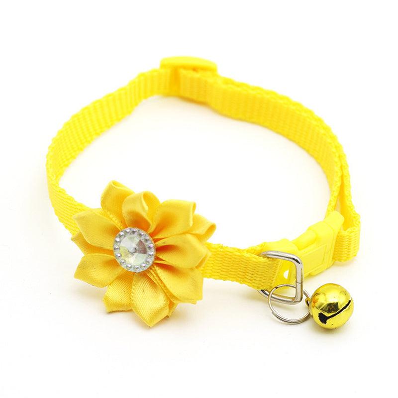 Adjustable Flower Pet Collar with Bells for Dogs