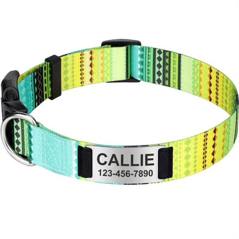 Boho Floral Tribal Pattern Dog Collar Adjustable