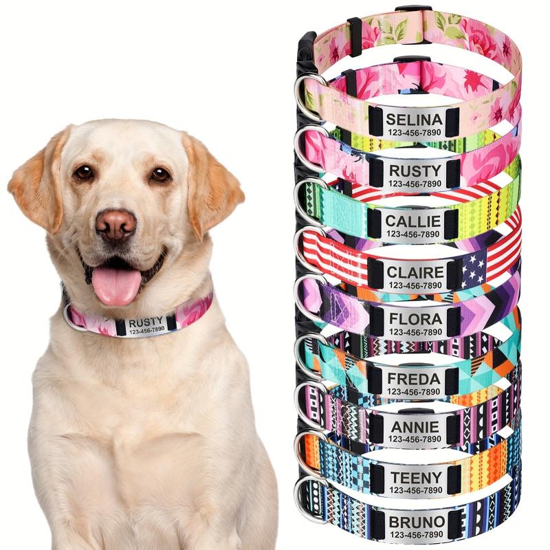 Boho Floral Tribal Pattern Dog Collar Adjustable