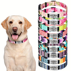 Boho Floral Tribal Pattern Dog Collar Adjustable