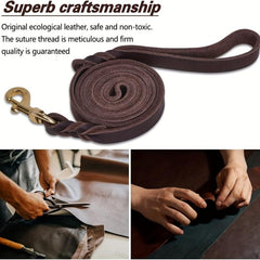 Heavy Duty Leather Dog Leash for Large Medium Small Dogs