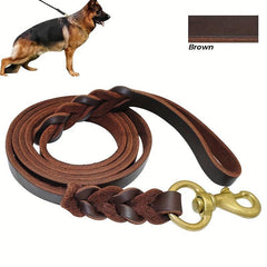 Heavy Duty Leather Dog Leash for Large Medium Small Dogs