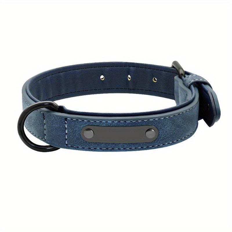 Custom Leather Dog Collars Personalized Engraving Nameplate