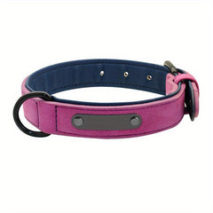 Custom Leather Dog Collars Personalized Engraving Nameplate
