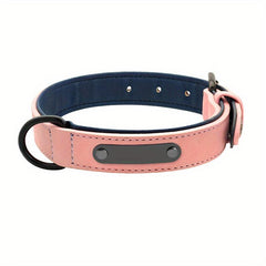 Custom Leather Dog Collars Personalized Engraving Nameplate
