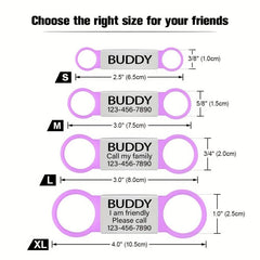 Custom Slide-On Pet ID Tag, Silent Engraved, No Jingle