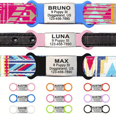 Custom Slide-On Pet ID Tag, Silent Engraved, No Jingle