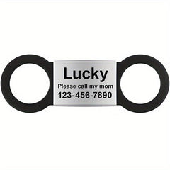 Custom Slide-On Pet ID Tag, Silent Engraved, No Jingle