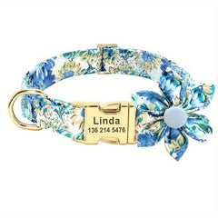 Floral Dog Collar Soft Durable Adjustable Small Medium Large Dogs