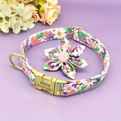 Floral Dog Collar Soft Durable Adjustable Small Medium Large Dogs