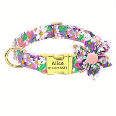 Floral Dog Collar Soft Durable Adjustable Small Medium Large Dogs