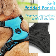 3pcs Escape Proof Dog Harness Set with Leash and Poop Bag Dispenser