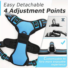 3pcs Escape Proof Dog Harness Set with Leash and Poop Bag Dispenser