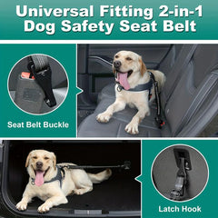 2 Pack Dog Seatbelt Harness Reflective Tether for Small Medium & Large Dogs