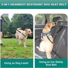 2 Pack Dog Seatbelt Harness Reflective Tether for Small Medium & Large Dogs
