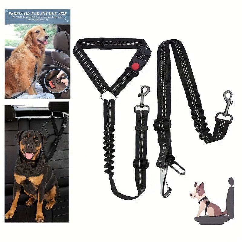 2 Pack Dog Seatbelt Harness Reflective Tether for Small Medium & Large Dogs