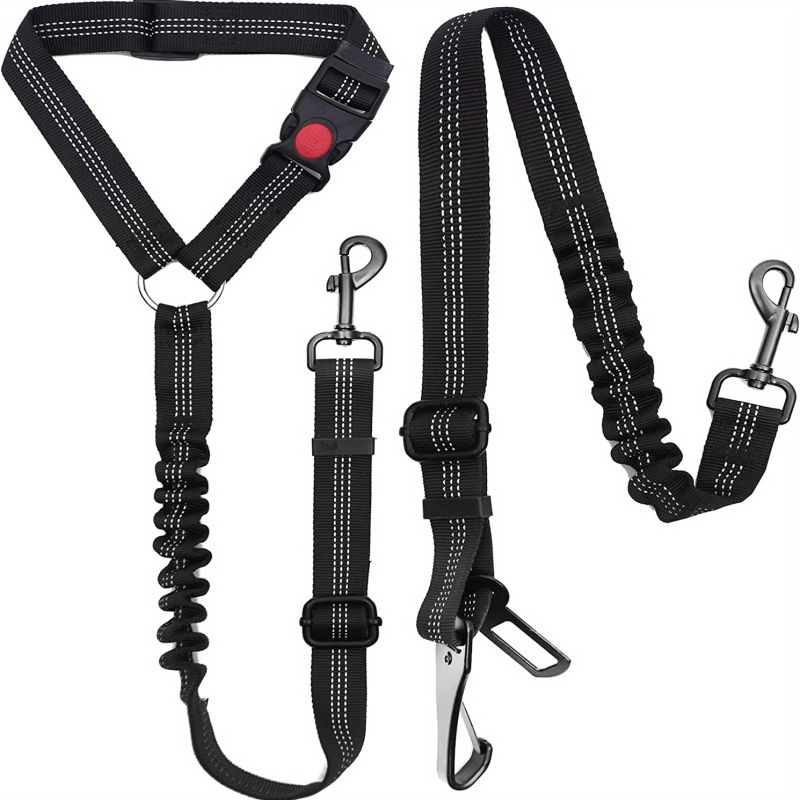 2 Pack Dog Seatbelt Harness Reflective Tether for Small Medium & Large Dogs