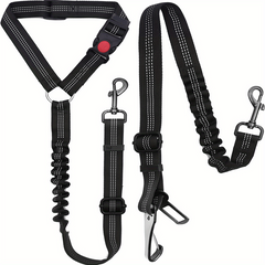2 Pack Dog Seatbelt Harness Reflective Tether for Small Medium & Large Dogs