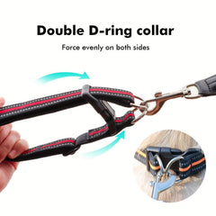 Reflective Dog Collar Adjustable Nylon Pet Collar with Double D Ring