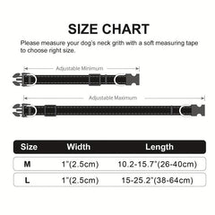 Reflective Dog Collar Adjustable Nylon Pet Collar with Double D Ring