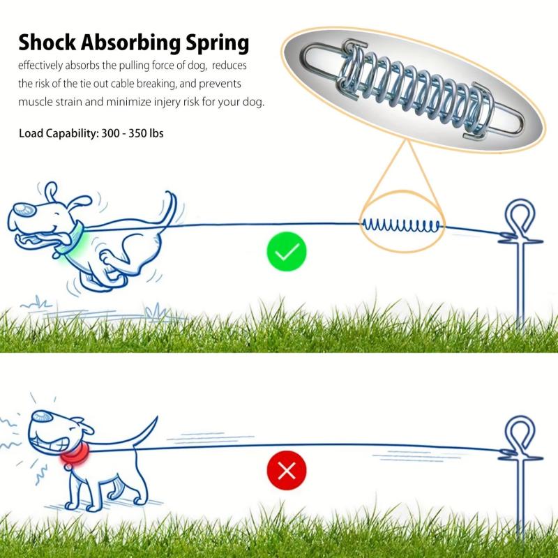 Heavy Duty Dog Tie Out Cable 100FT for Large Dogs Up To 120lbs