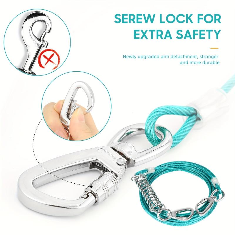 Heavy Duty Dog Tie Out Cable 100FT for Large Dogs Up To 120lbs