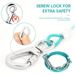 Heavy Duty Dog Tie Out Cable 100FT for Large Dogs Up To 120lbs