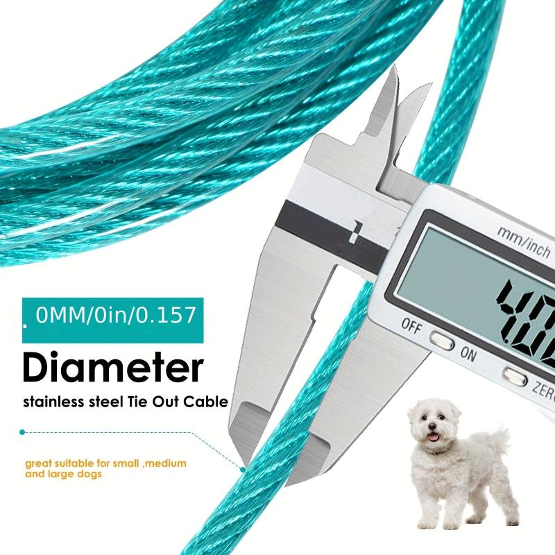 Heavy Duty Dog Tie Out Cable 100FT for Large Dogs Up To 120lbs