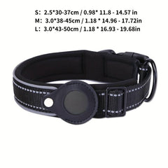 Reflective Nylon Dog Collar with Air Tag Holder and Padding