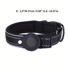 Reflective Nylon Dog Collar with Air Tag Holder and Padding