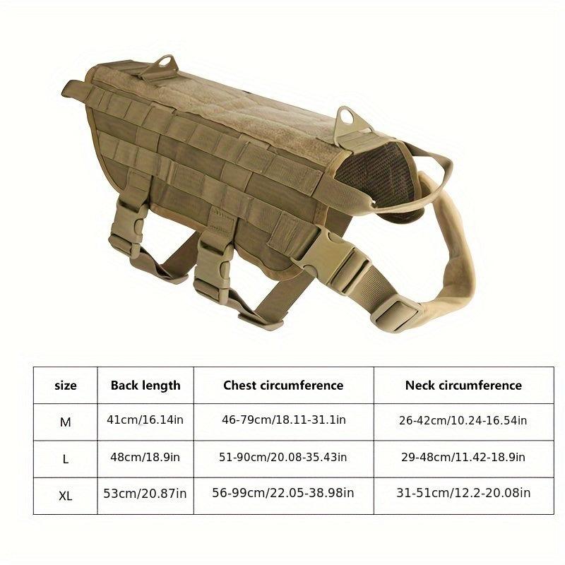 Adjustable Tactical Dog Harness for Training - Outdoor Vest with Handle