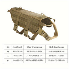 Adjustable Tactical Dog Harness for Training - Outdoor Vest with Handle