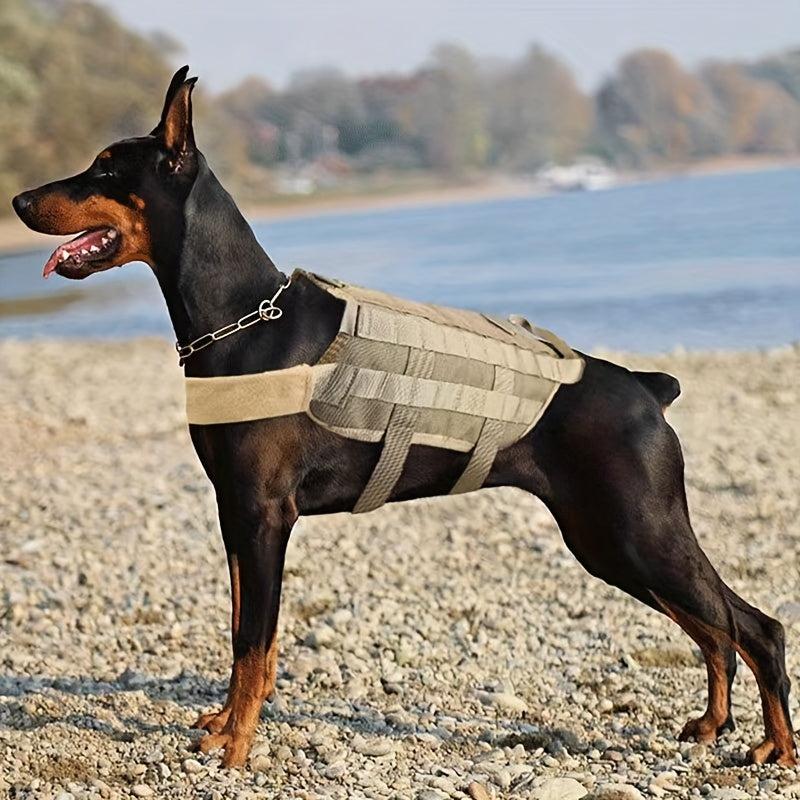 Adjustable Tactical Dog Harness for Training - Outdoor Vest with Handle