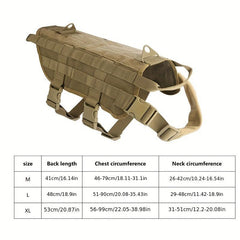 Adjustable Tactical Dog Harness for Training - Outdoor Vest with Handle