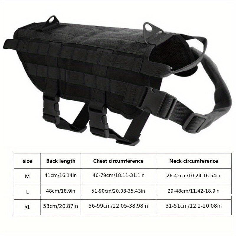 Adjustable Tactical Dog Harness for Training - Outdoor Vest with Handle