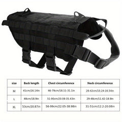 Adjustable Tactical Dog Harness for Training - Outdoor Vest with Handle